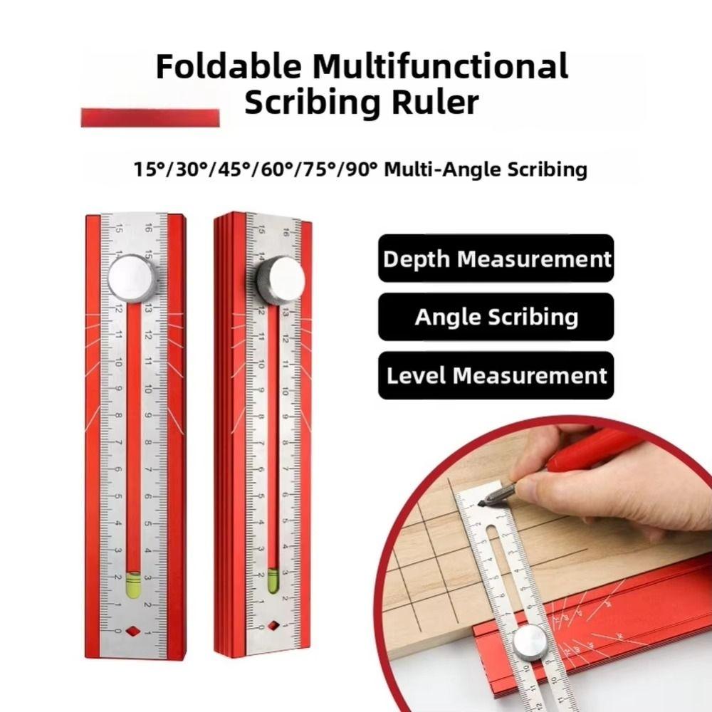 Foldable Marking Protractor Multi-Function Gauge Tool Folding Ruler  Carpenter DIY