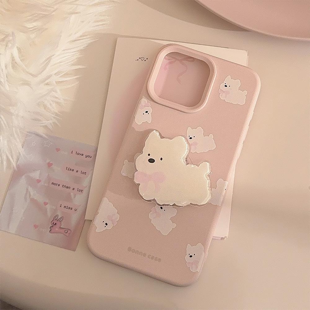 Cute West Highland IPhone 16 Mobile Phone Case Apple 17promax White Dog Stand 14 Suitable for 13 Chain 15 Soft