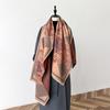 Geometric simplicity contrasting colors double-sided imitation cashmere scarf winter high-end warm shawl