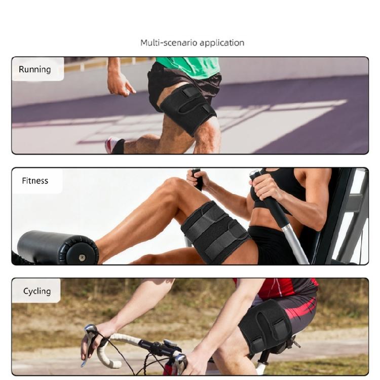 Adjustable Thigh Compression Sleeve Light Weight Breathable Leg Thigh Support Brace for Workouts Sports Injury Recovery