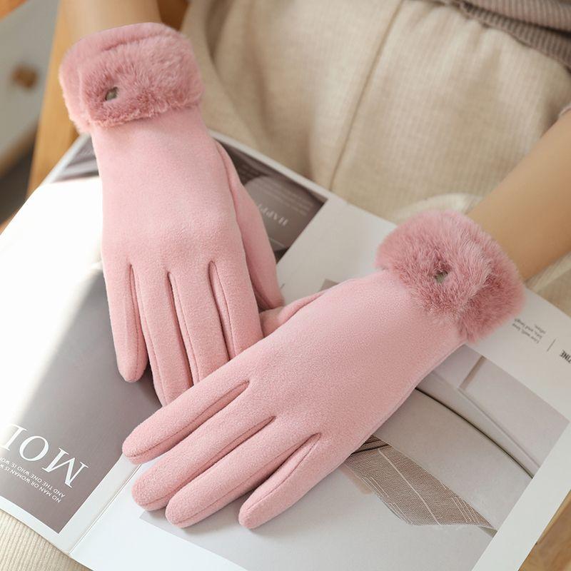 Gants pour femmes d'hiver en velours épaissi nouveaux gants chauds coupe-vent à écran tactile pour le cyclisme