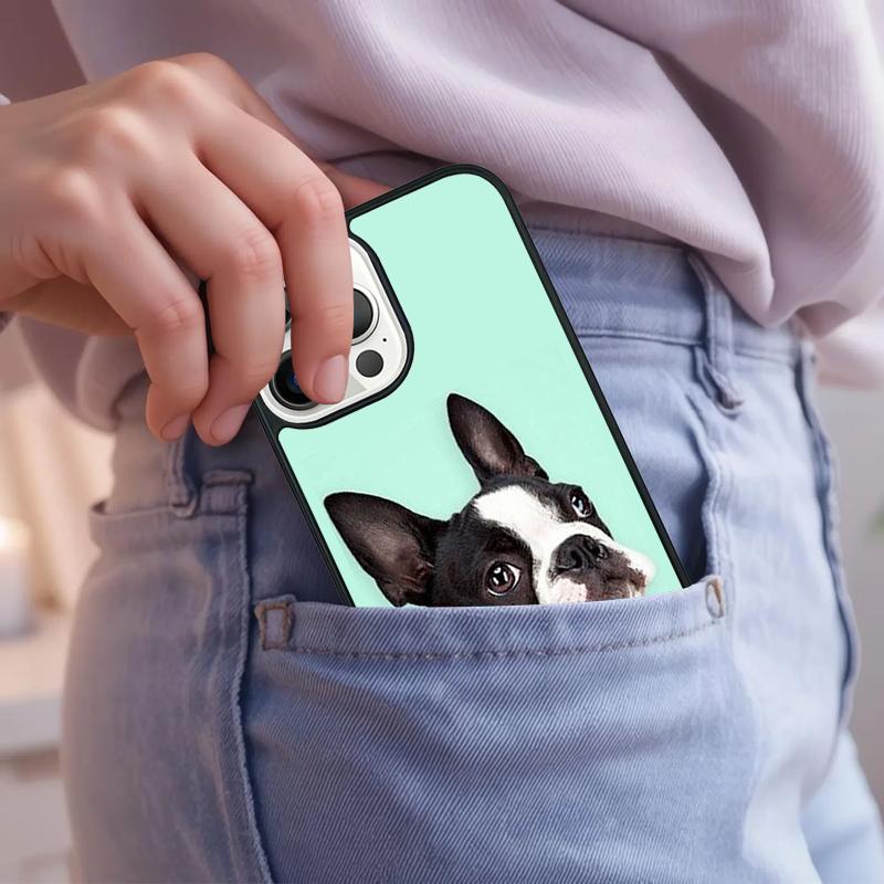 Boston Terrier Dog Faces Phone Case For iPhone 17 Air 15 16e 14 13 Pro Max Coque 12 11 Pro Max PLUS Cover