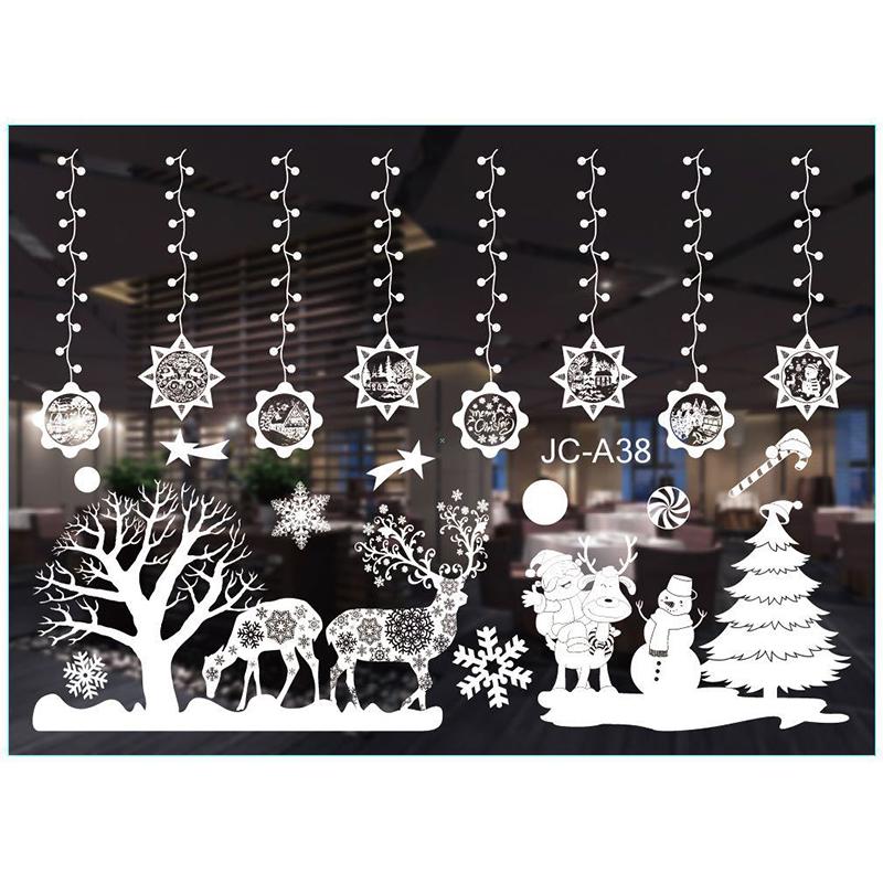 Electrostatic Christmas Window Decal Sticker No Trace Xmas Window Clings Glass Decor No Glue Residue Multi Patterns