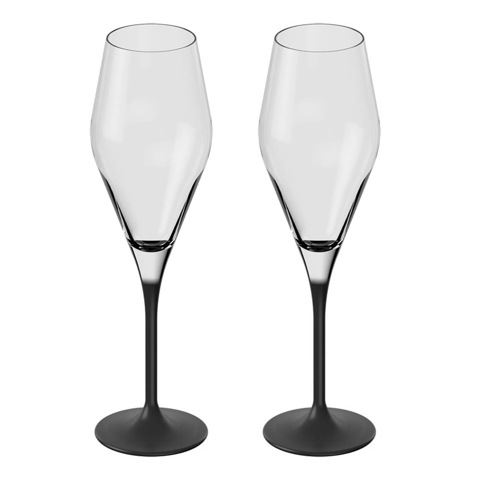 

[Officially Imported] Villeroy & Boch On the Rocks Champagne Glasses, Set of 2, Approx. 7cm Diameter x 25cm Height, Approx. 260ml Capacity, Pair Gla