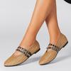 Mode Mode Gestrickte Damen Ballerinas Weben Gladiator Flats Schuhe Retro Atmungsaktive Freizeit Slipper Doppelriemen Espadrilles Schuhe