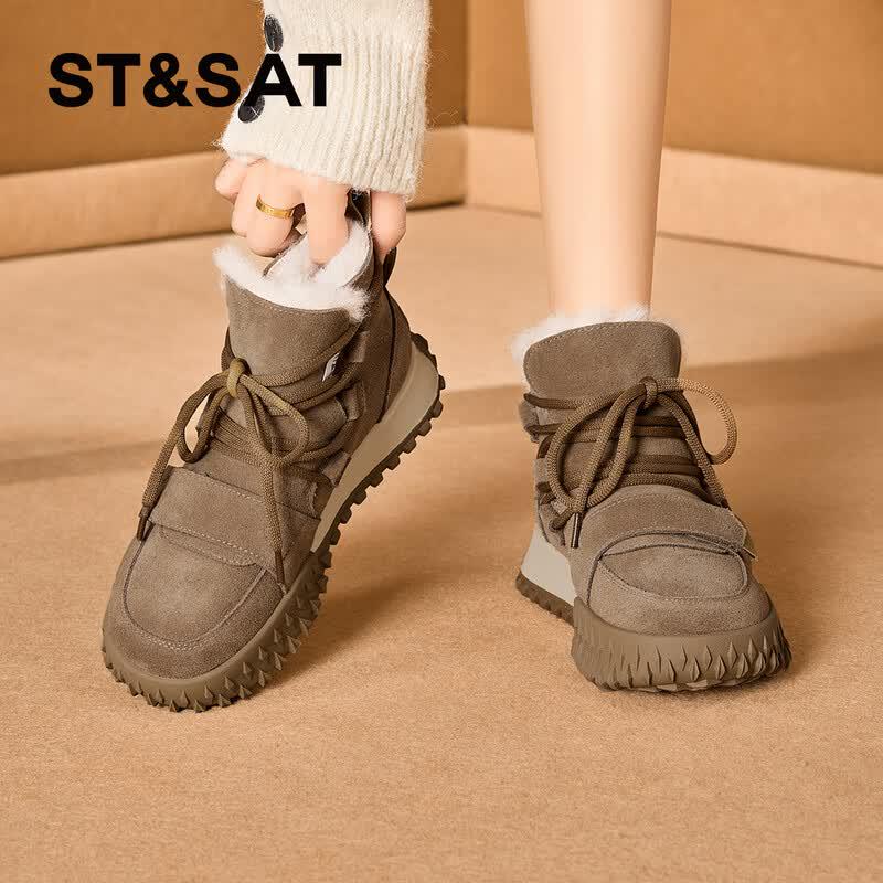 Women s Thick Sole Plush Snow Boots 38
