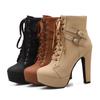 Women's Boots Super High Heels Short Boots High Heels Waterproof Platform Belt Buckle Low Cut Fashion Women's Boots