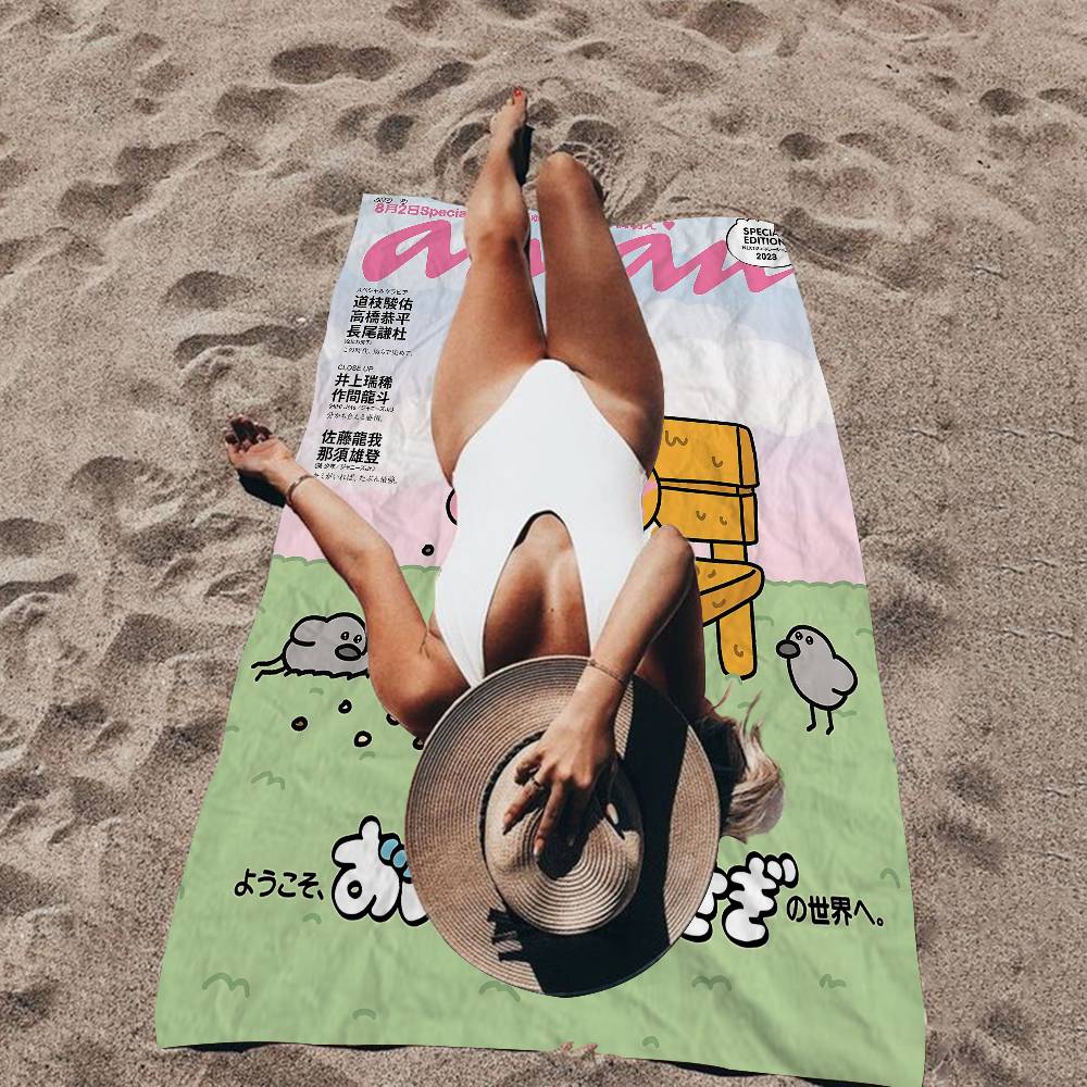 Popular Cute O-Opanchu U-Usagi Bath Towel Microfiber Soft Water Absorbing Breathable For Girl Kids Decorative Beach Towel