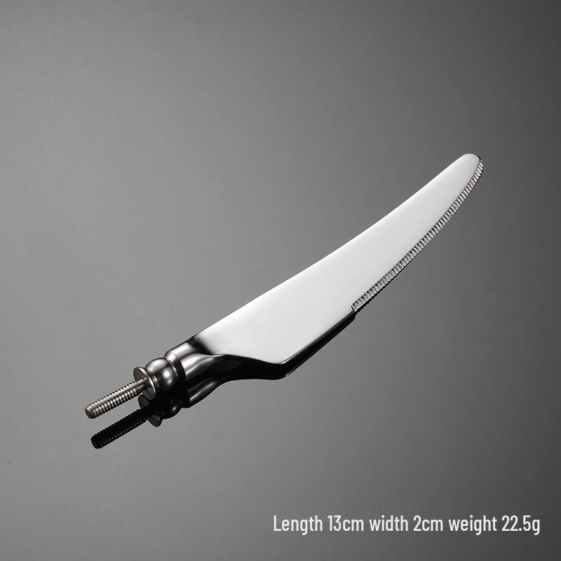 304 Stainless Steel Western Cutlery Set – Knife, Fork, Spoon, Handle with Round Bead Spoon Head.