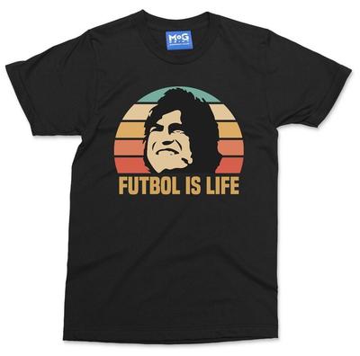 Fußball ist Leben T-Shirt Retro Fußball Oberteil Vintage Fußballspieler Fan Geschenk T-Shirt