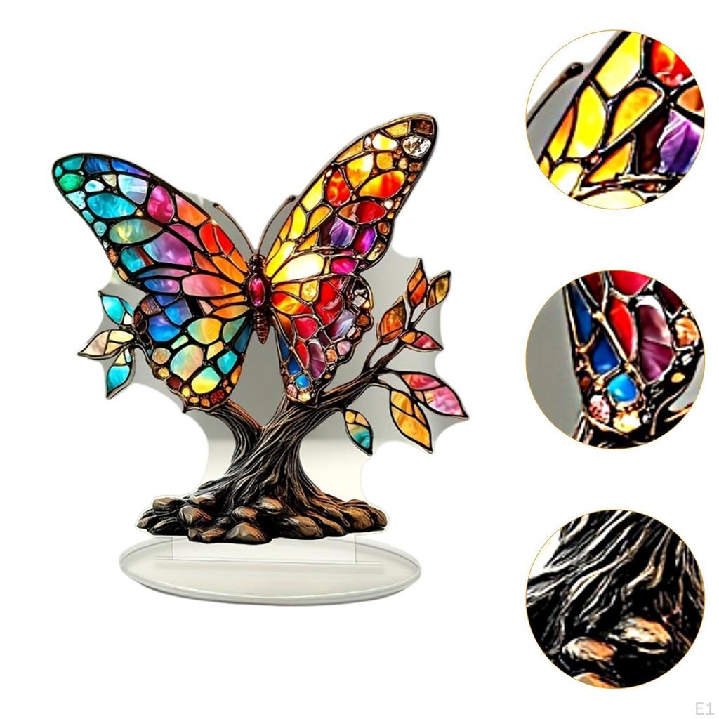 Butterfly Tree Statue,Acrylic Sculpture,Centerpiece,Decorative,Butterfly Figurine Desktop Ornament