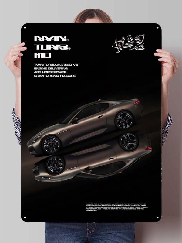 Maserati Classic Car Metal Poster Bedroom Decoration Living Room Decor Men Custom Metal Tin Signs for Garage Wall Art Decoration