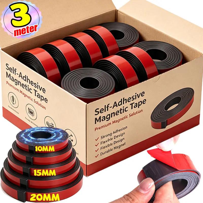DIY 10/15/20mm Self Adhesive Magnetic Strip Tape Curtain Window Back Adhesive Waterproof Easy Cut Blackboard Craft Home OfficePinstriping Tape 3