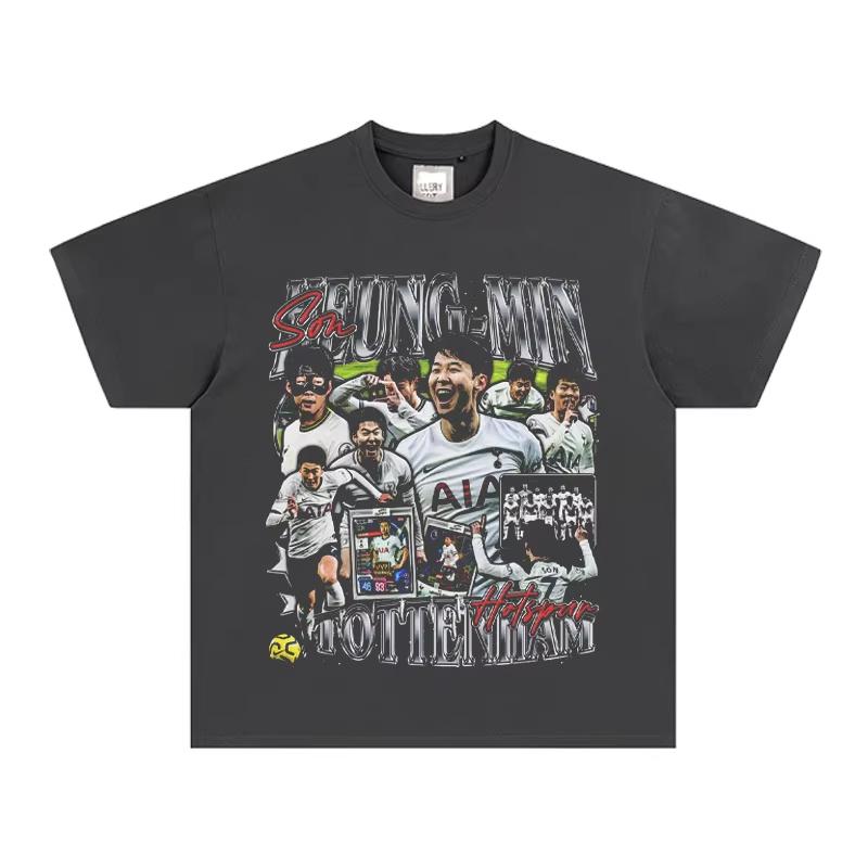 

2025 Son Heung-Min Figure Print Short Sleeve SON Heung-min Tee American Vintage Vintage Cotton T-shirt High Quality Ins Y2k 4XL