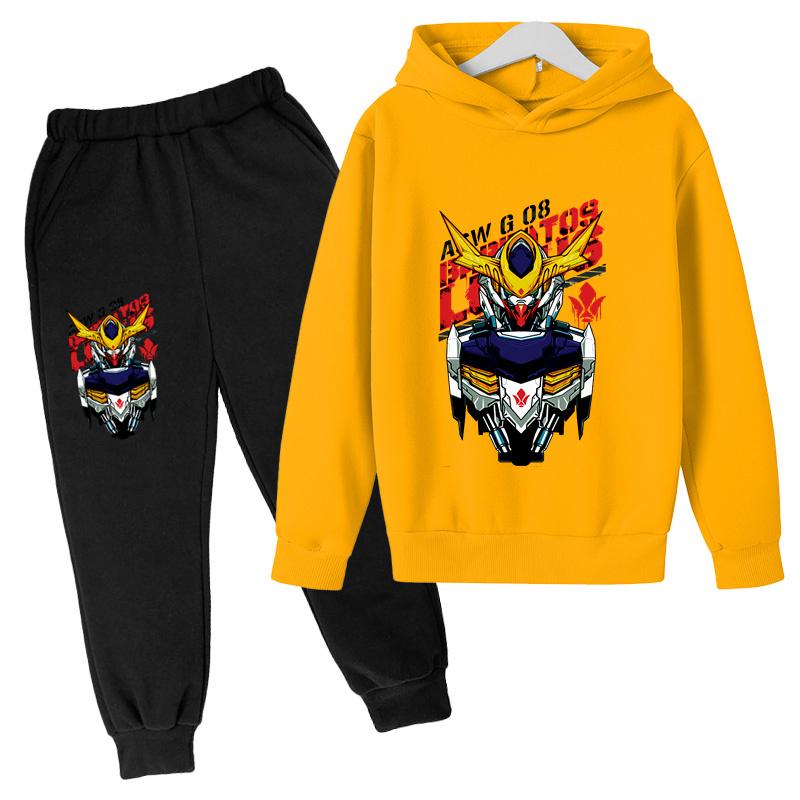 2025 Gundam Casual Kids Clothes 2 Piece Hoodies Set Clothing Cool Girls Clothing Boys Tracksuit Children Baby Clothes
