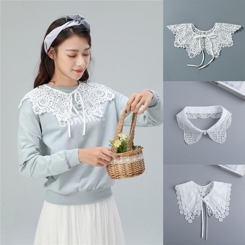 Lace Hollow Collar Detachable Shawl Decoration New Fake Collar  Women