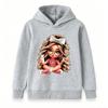 Kids Boys Girls Hooded Sweatshirt Cute Cartoon Girl Print Long Sleeve Pullover Hoodie Casual Warm Top For School Street Daily Wear For 3-12 Years Old