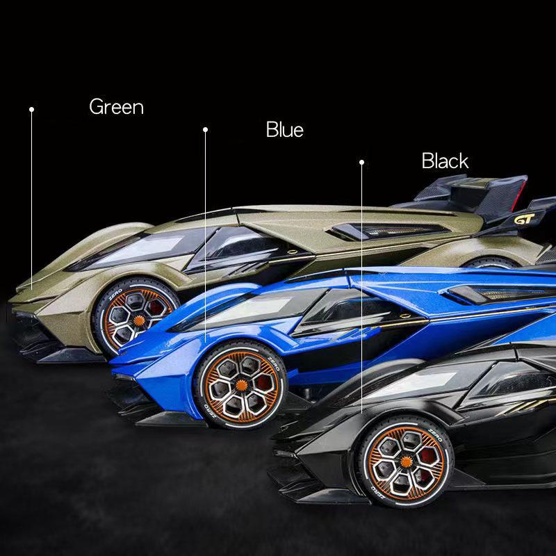 1/22 Lamborghini V12 GT Alloy Miniature Car Model Diecast Metal Scale Car Sound and Light Collection Childrens Toy Car Vehicles Gift