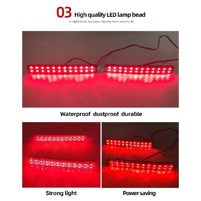 2pcs LED Rear Bumper Reflector Light For Volkswagen VW T5 Transporter Caravelle Multivan 2003-2011 Tail Brake Stop Signal Lamp