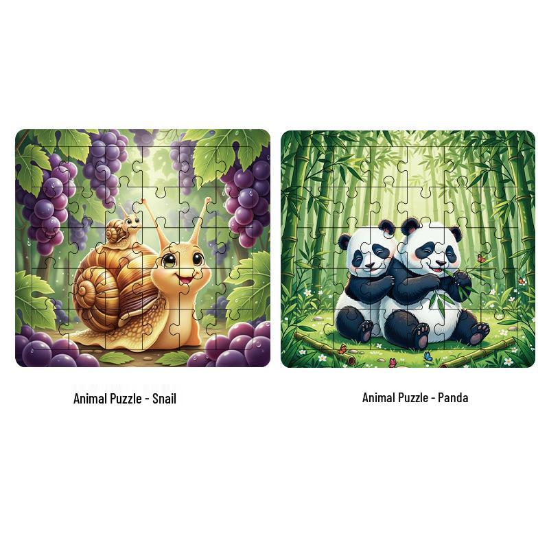 Animal Series 2D Wooden Jigsaw Puzzle - Educational Anime Cartoon Gift for Children