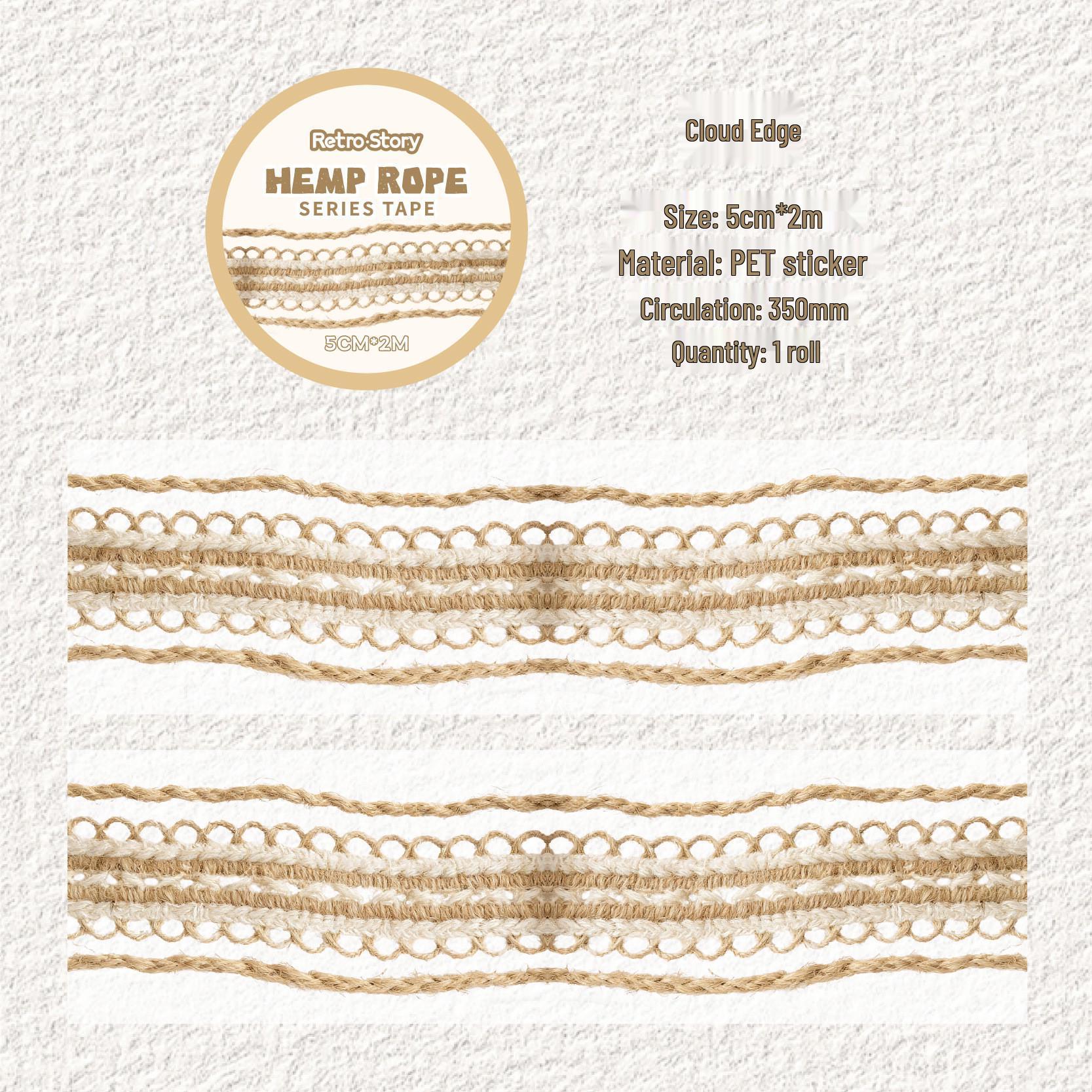 

Hemp Rope Series Tape: Retro Diary Collage & DIY Decoration, 6 Styles