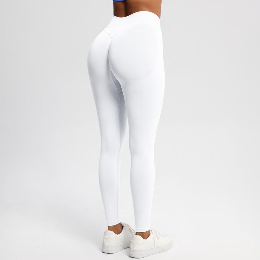 Pantalon de Yoga Fitness Sans Couture Taille Basse: Leggings push-up, moulants, haute performance.