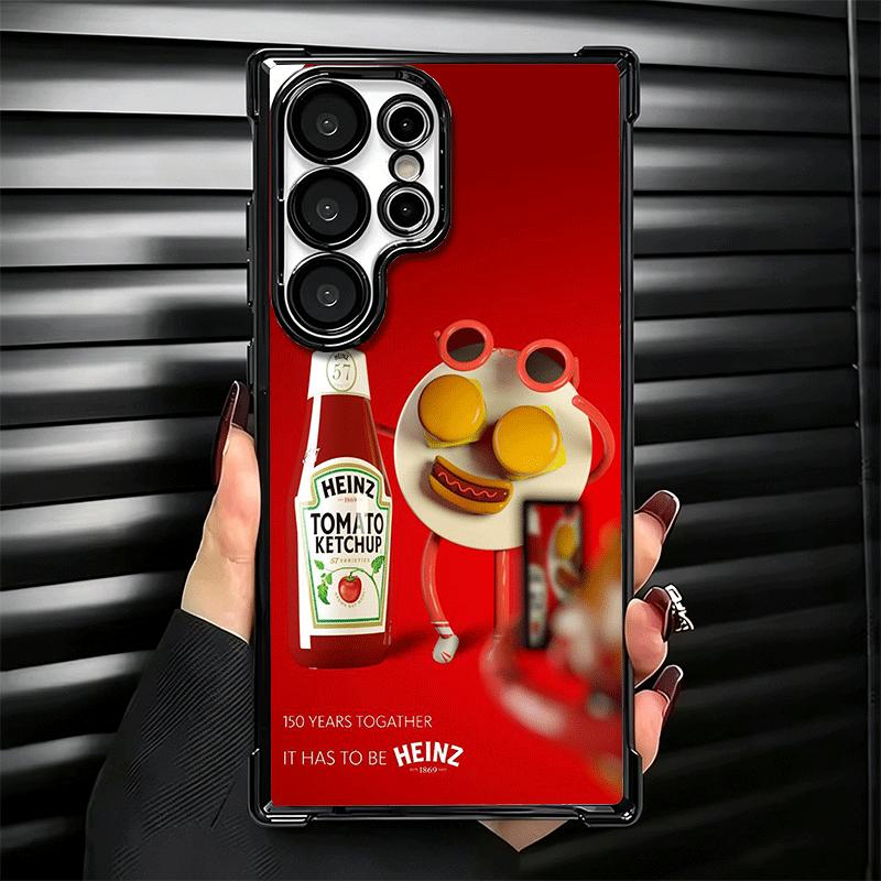 Lamb Heinz Tomato Ketchup Soft Phone Case For Samsung Galaxy S26 Ultra S25 Edge S24 FE S23 Plus S22 S21 + S20 Plating Anti-Fall