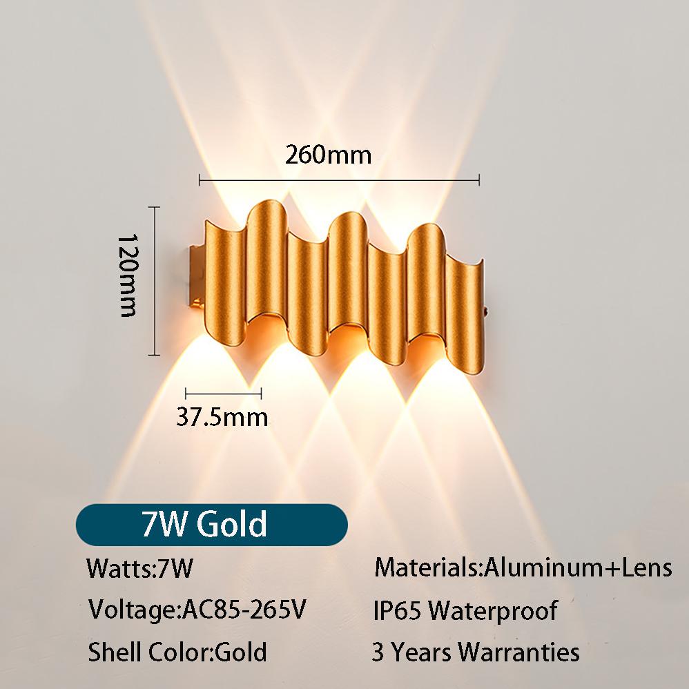 LED nástěnné svítidlo vnitřní a venkovní IP65 Vodotěsné Moderní minimalistický styl 3W/5W/7W žárovky Hliníkové verandové zahradní osvětlení