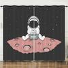 Curtain Animation Starry Sky Astronaut 3D Digital Printing Blackout Curtain Punching
