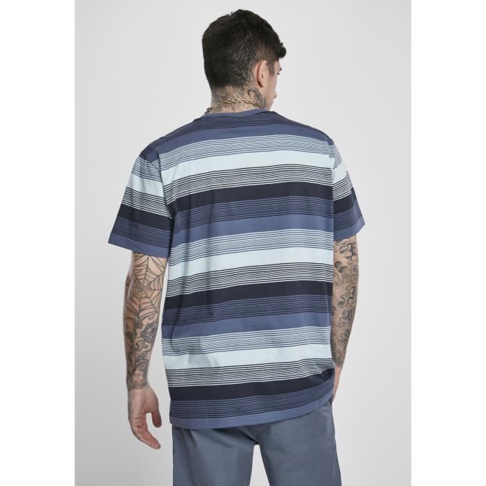 T-shirt - Urban Classics - yarn dyed sunrise stripe - 100% coton - Manches courtes - Col arrondi