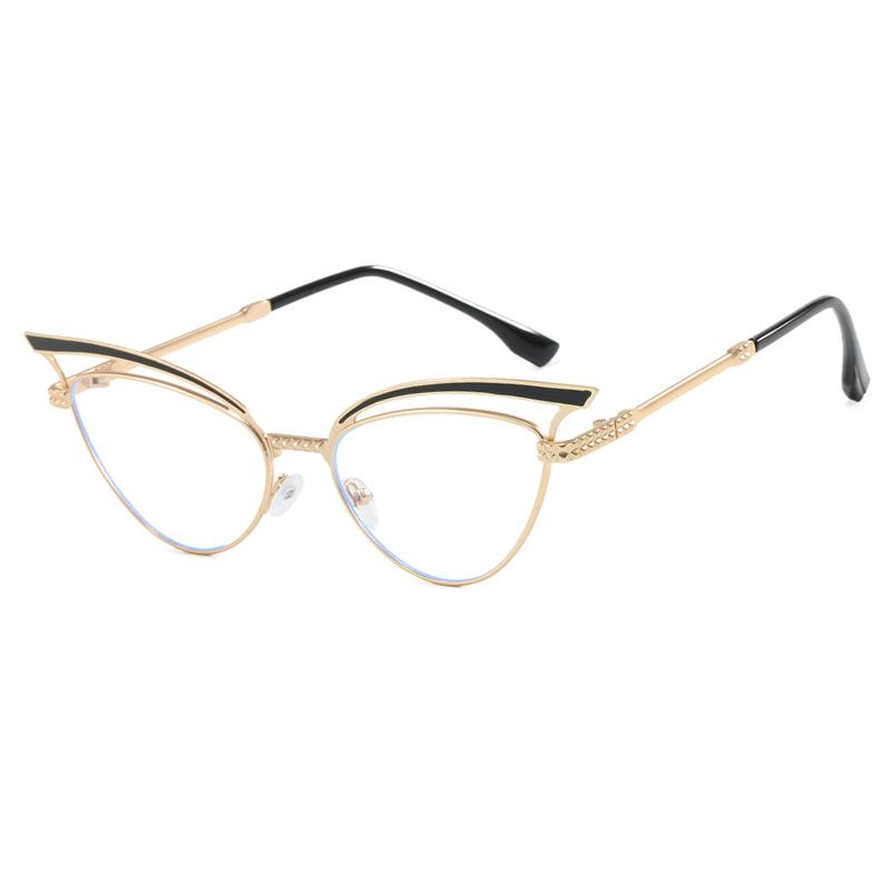 

y2k Alloy Cat Eye Hollow Sun Glasses For Ladies For Female Vintage Sun Glasses Punk Popular Luxury Style Eyebrow Eye Glasses UV400
