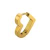 New Stainless Steel Gold Color Geometric Square Hoop Earrings for Women, Minimalist Chic Metal Ear Clip Gifts Trendy Jewelry