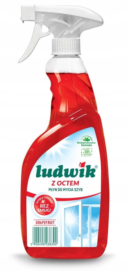 Ludwik Glass and Tile Cleaner with Vinegar 600 ml Grapefruit