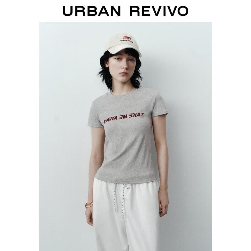 UR Women s Color-Block Letter Print Slim Fit T-Shirt M