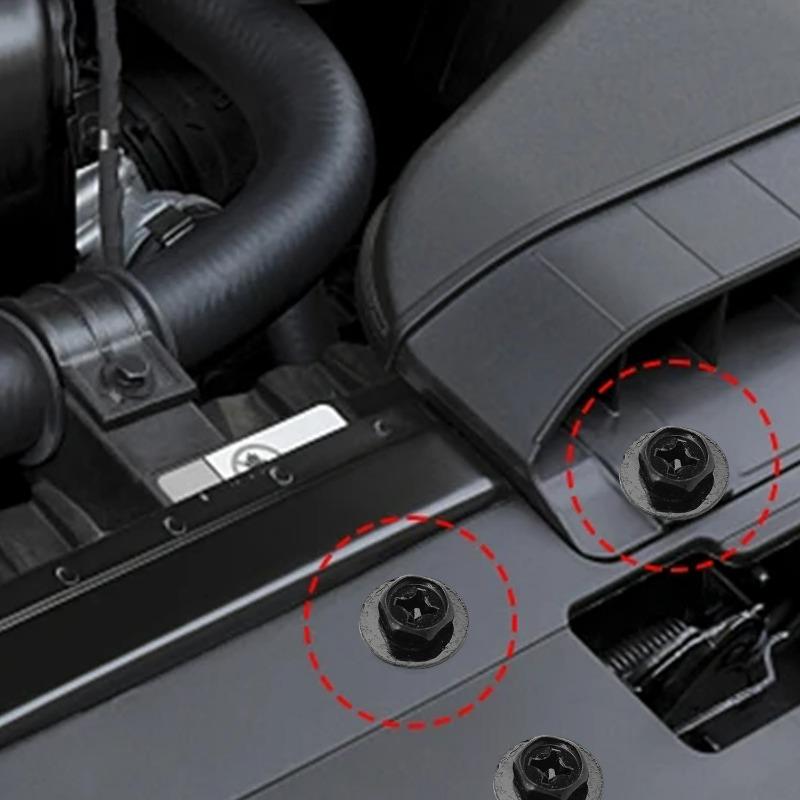 Black Car Bumper Fender Fastener Clip Hex Head Self Tapping Screws Universal Auto Fender Splash Seal Guards Rivet Clip Screws