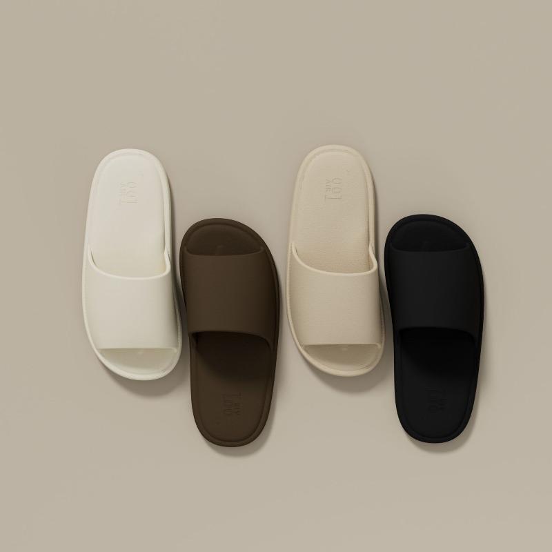 Home cool slippers women's summer indoor floor light and silent silent simple couple one-word slippers men