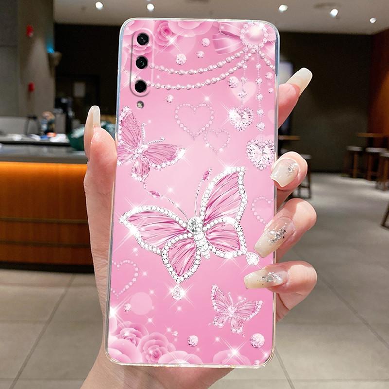 For Honor Play 3 ASK-AL00x Casing Clear Luxury Fashion Butterfly Flowers Soft TPU Silicone Cover Bumper Honor Play3 Phone Case