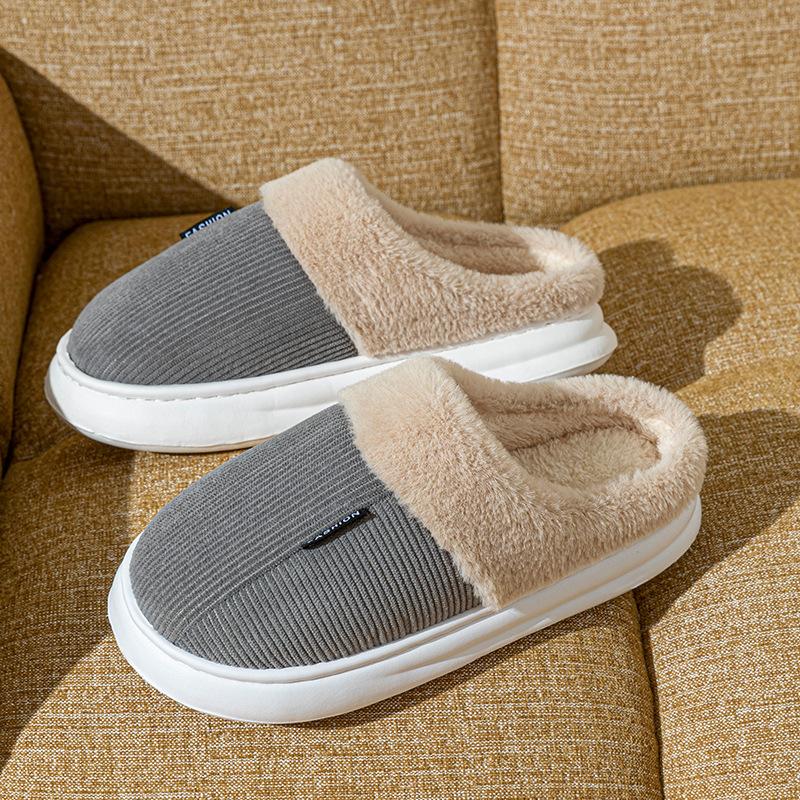 Cotton slippers autumn and winter 2025 new indoor home non-slip household thick-soled plush slippers