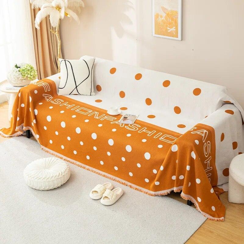 Farbige Kreise Chenille Sofabezüge Stoff Sofadecke Bezug Vollbezug Universal Couch Handtuchbezug Staubdichtes Sofakissen