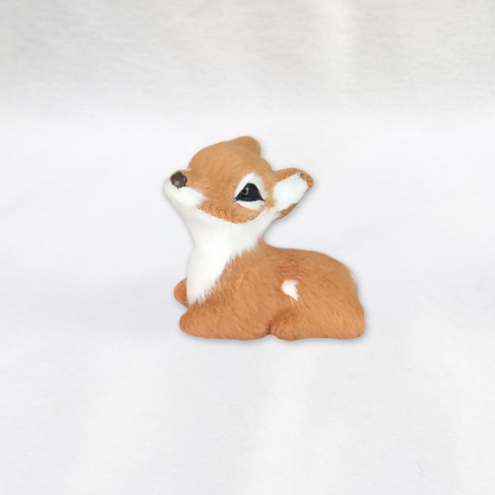 Grey Brown Imitation Sika Deer Mini Style Animal Model Figurine Fairy Garden Miniatures  Home Decor
