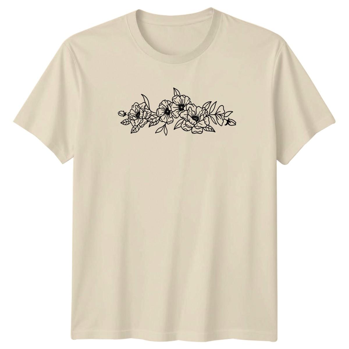 Elegant Minimalist Floral Line Art T-Shirt Minimalist Line Art Floral Gift XXXXL