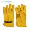 1 Pair Yellow Cowhide Heavy Duty Safety Protective Driver Working Welding Stretchable Mechanic Glove Leather Work Gloves For Men