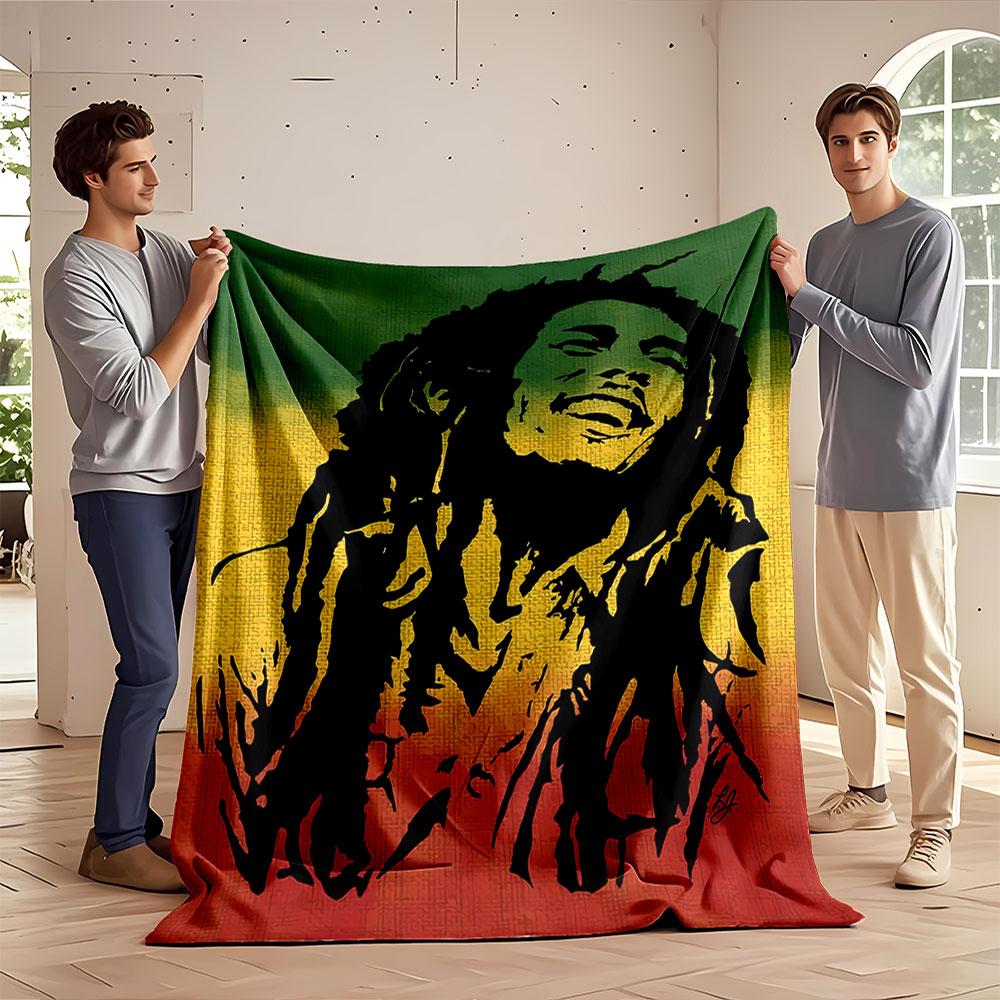 Smiling Man Rastafarian Style for all seasons blanket lunch break throw gift
