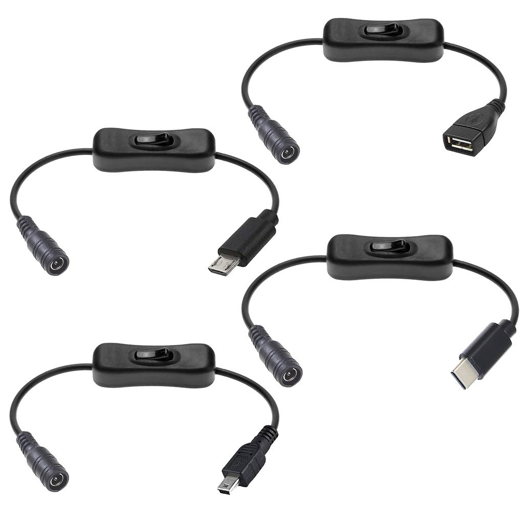 USB/Type C/Micro USB/Mini USB Male To 5.5x2.1mm Female Power Adapter Connector Cable Charging Adapter Converter 5V