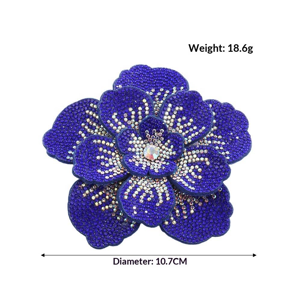 Factory Hot Sale Shoes Flower Three-layer Cloth Fabric Patch Flower Rhinestone Handmade DIY Clothing Bag Accessories