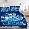 Six Seven Robots Adventure Print 3Pcs Bedding Setduvet Cover With 2 Bedropillowcase Home Birthday Gift