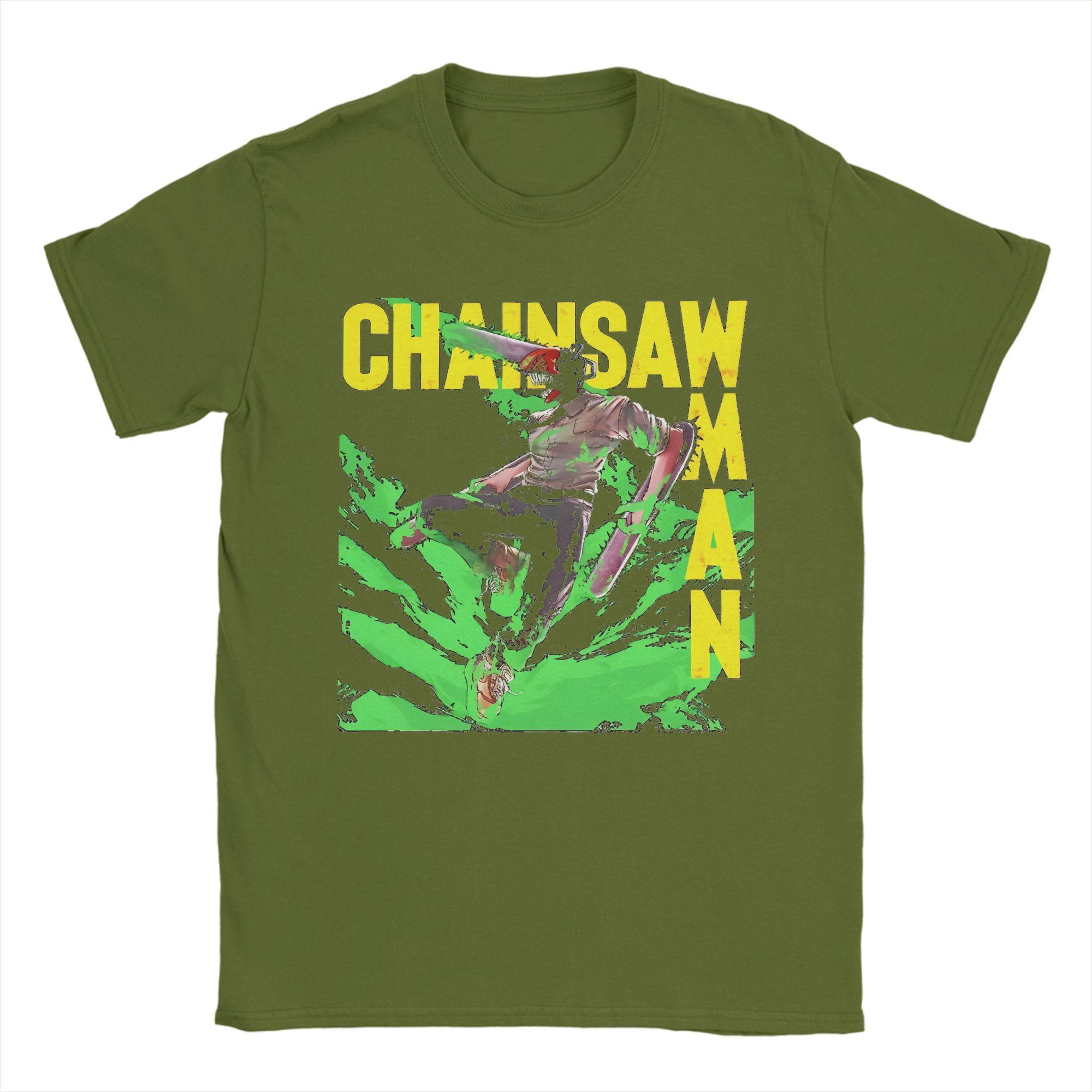 Men Women Graphic Printing Chainsaw Man Anime T Shirt Tee Cotton Manga T-shirts Clothing 4XL