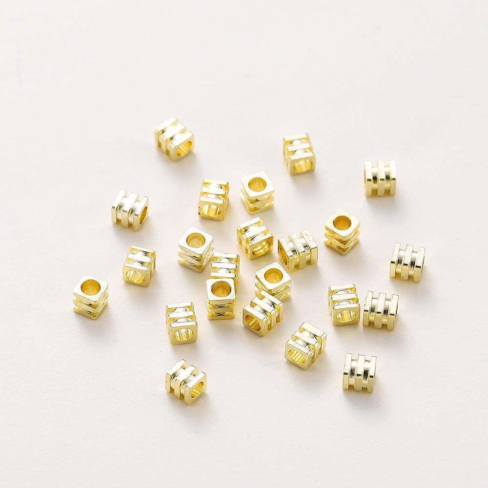 

Аксессуары для браслетов своими руками: Квадратные бусины-разделители в виде пагоды с покрытием из 18-каратного золота и бусины-разделители 4 мм с покрытием из 14-каратного золота, сохраняющие цвет 2.5mm, 1.5mm hole, 20 pcs, 3g