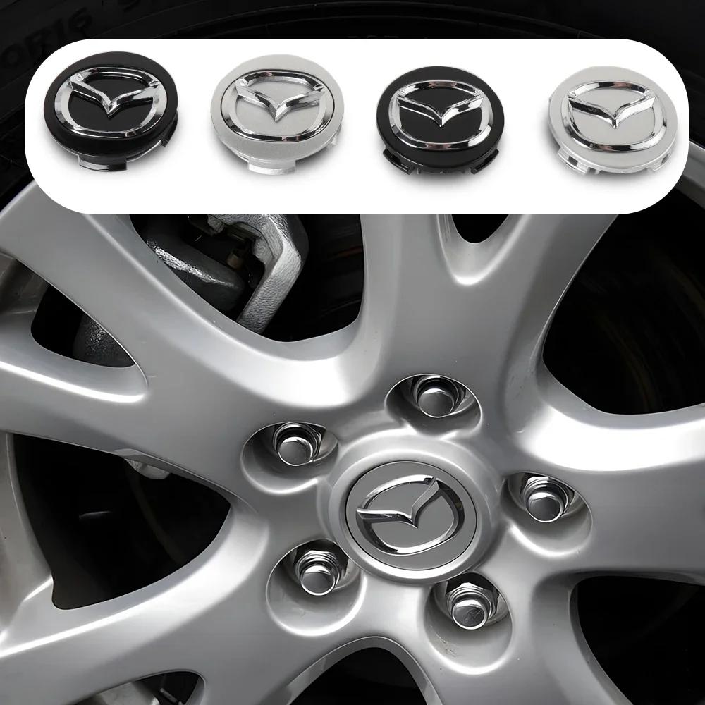 2025 Hot 4Pcs 56mm Car Wheel Center Cap Badge Sticker Car Tire Accessories For Mazda 2 7 Axela CX-3 CX-4 Atenza Demio MX3 MS RX7