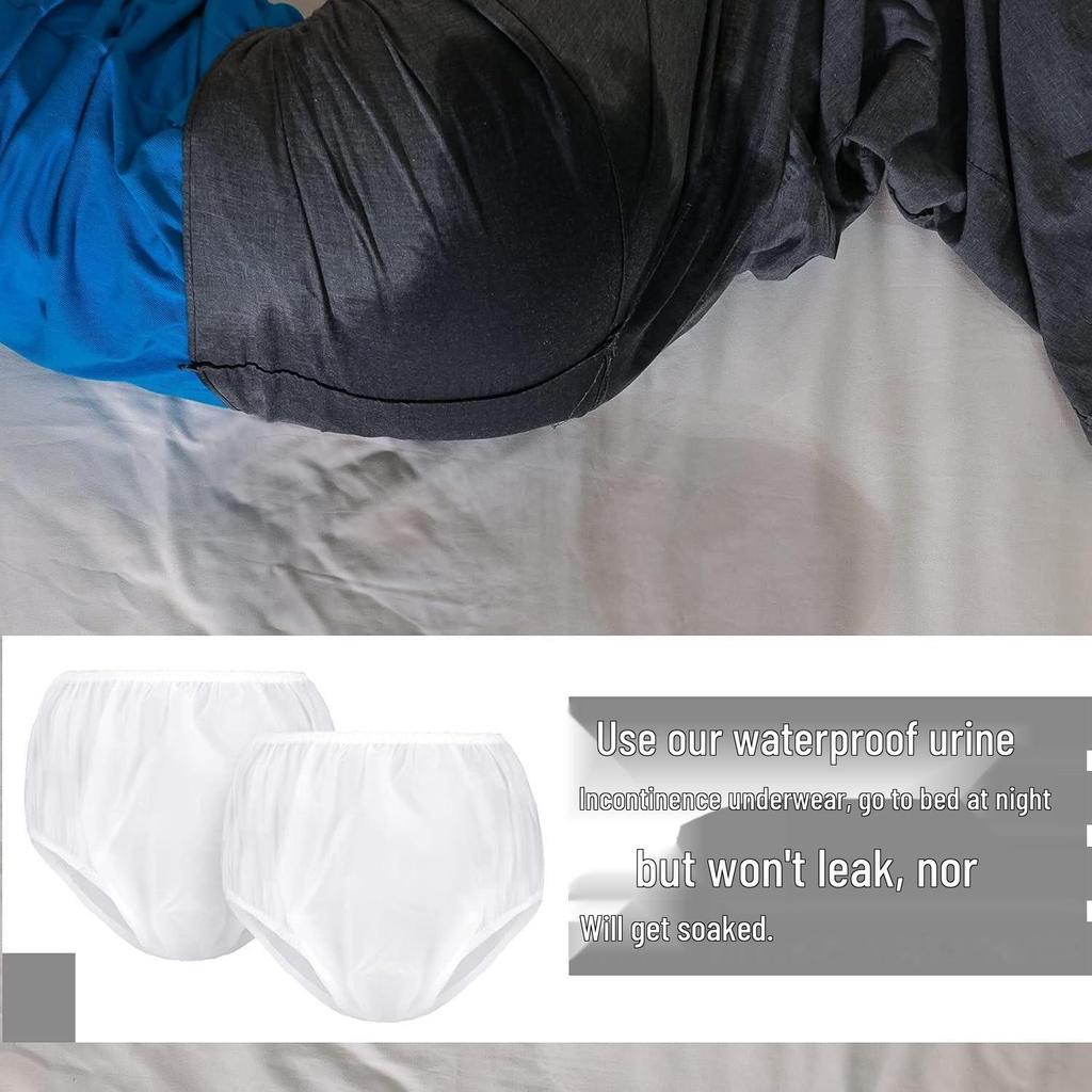 Waterproof TPU Adult Incontinence Underwear - Reusable Plastic Pants for Elderly Diaper Covers